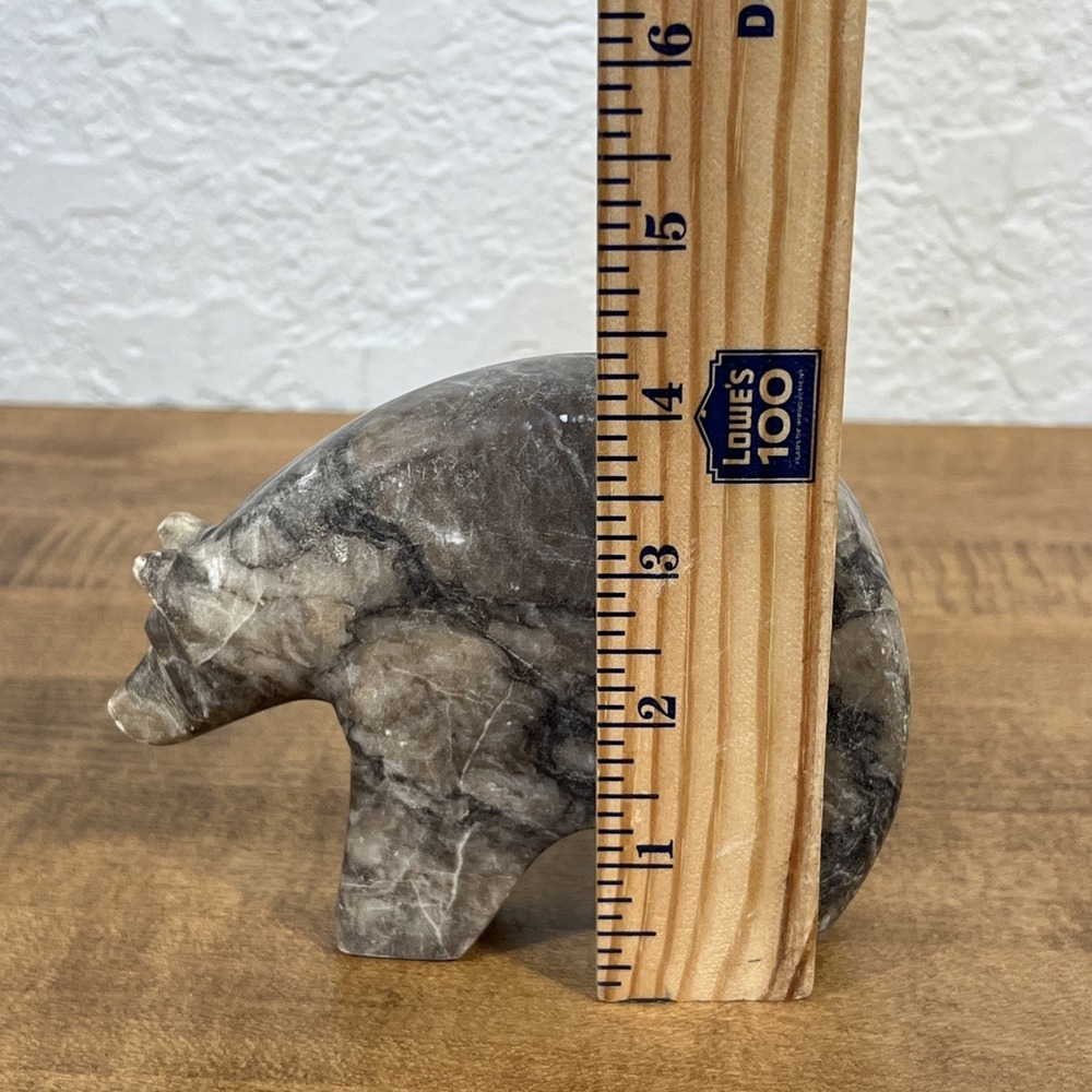 Marble Zuni Bear Fetish Marble Stone Figurine - Picture 12 of 12